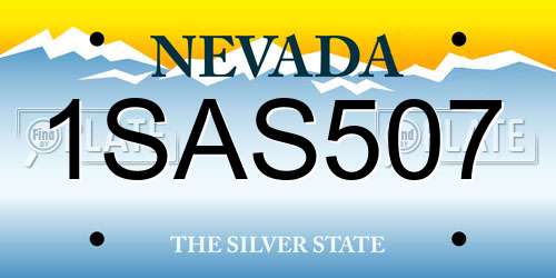 1SAS507 Nevada License Plate