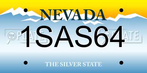 1SAS64 Nevada License Plate
