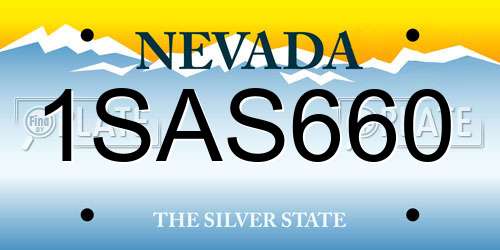 1SAS660 Nevada License Plate