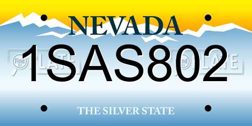 1SAS802 Nevada License Plate