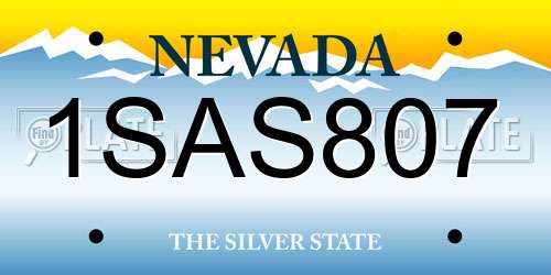 1SAS807 Nevada License Plate