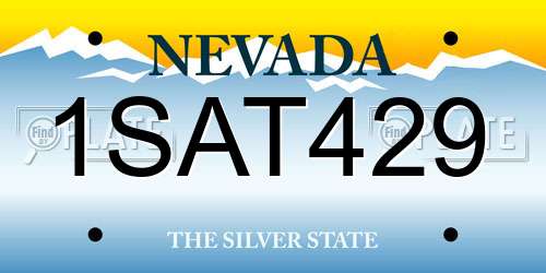 1SAT429 Nevada License Plate