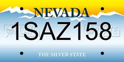 1SAZ158 Nevada License Plate