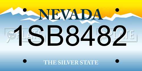1SB8482 Nevada License Plate