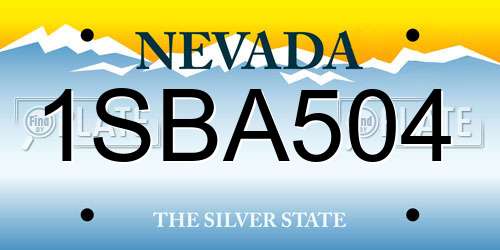 1SBA504 Nevada License Plate