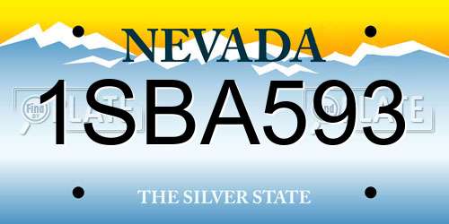 1SBA593 Nevada License Plate