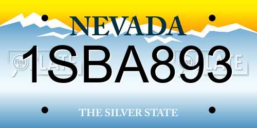 1SBA893 Nevada License Plate
