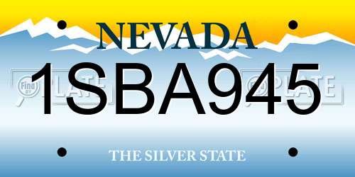 1SBA945 Nevada License Plate