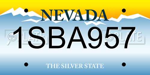 1SBA957 Nevada License Plate