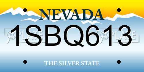 1SBQ613 Nevada License Plate
