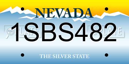 1SBS482 Nevada License Plate