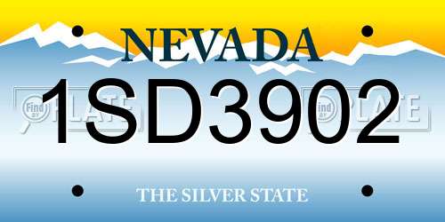 1SD3902 Nevada License Plate