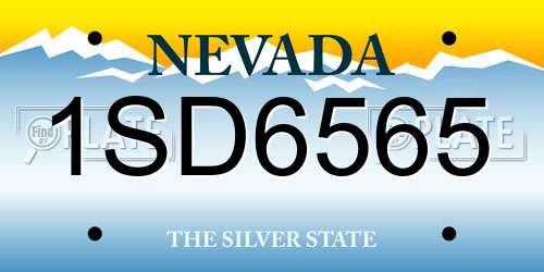 1SD6565 Nevada License Plate