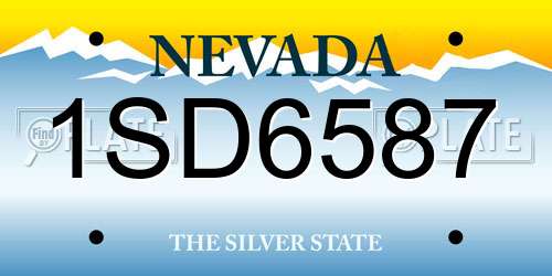 1SD6587 Nevada License Plate