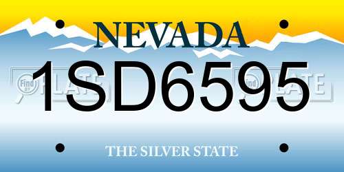 1SD6595 Nevada License Plate