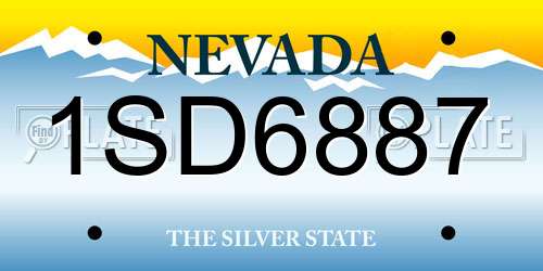 1SD6887 Nevada License Plate