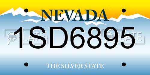 1SD6895 Nevada License Plate