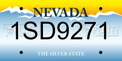 1SD9271 Nevada License Plate
