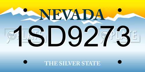 1SD9273 Nevada License Plate