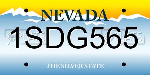 1SDG565 Nevada License Plate