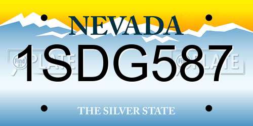1SDG587 Nevada License Plate