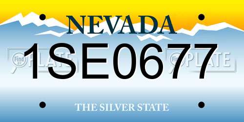 1SE0677 Nevada License Plate