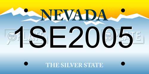 1SE2005 Nevada License Plate
