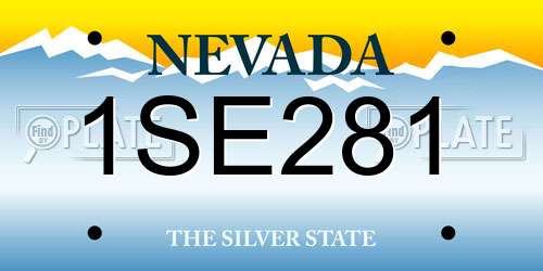 1SE281 Nevada License Plate