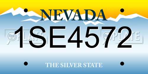 1SE4572 Nevada License Plate