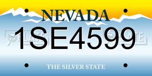 1SE4599 Nevada License Plate