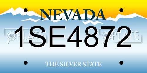 1SE4872 Nevada License Plate