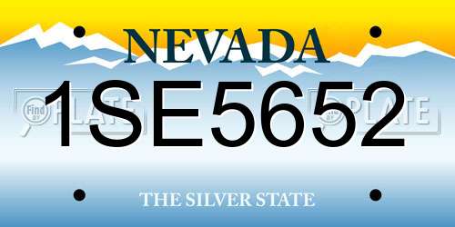 1SE5652 Nevada License Plate