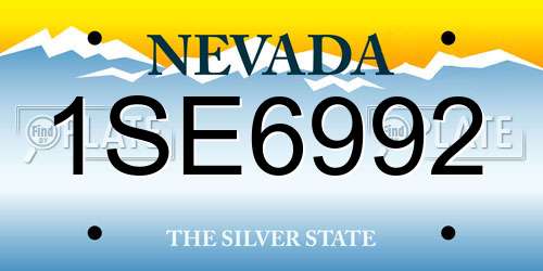 1SE6992 Nevada License Plate