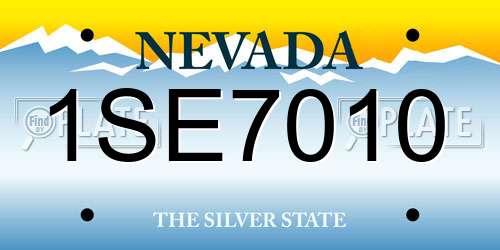 1SE7010 Nevada License Plate