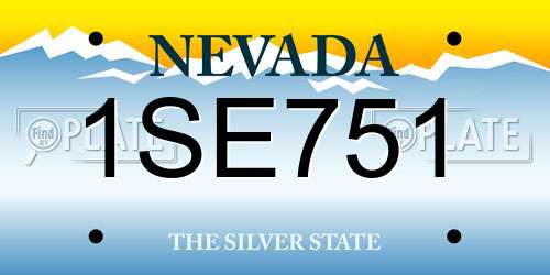 1SE751 Nevada License Plate