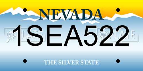 1SEA522 Nevada License Plate