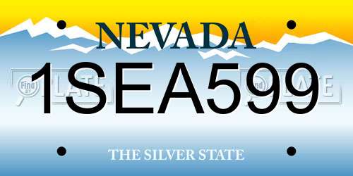 1SEA599 Nevada License Plate