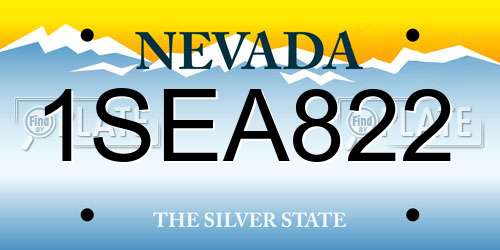 1SEA822 Nevada License Plate