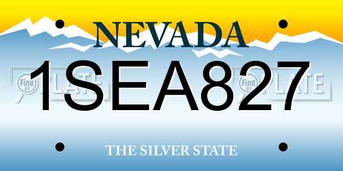 1SEA827 Nevada License Plate