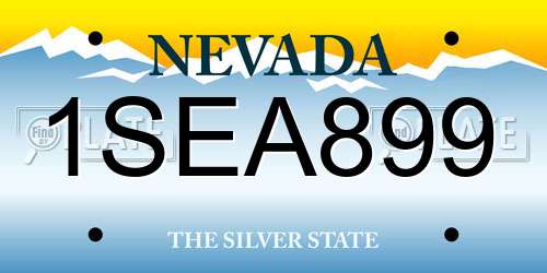 1SEA899 Nevada License Plate