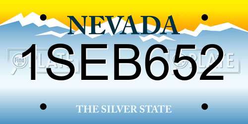 1SEB652 Nevada License Plate