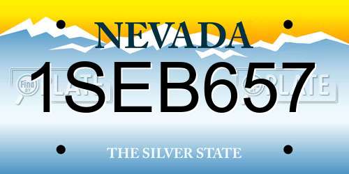 1SEB657 Nevada License Plate