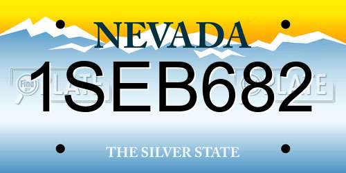 1SEB682 Nevada License Plate