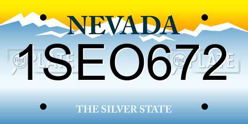 1SEO672 Nevada License Plate