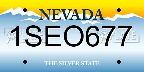 1SEO677 Nevada License Plate