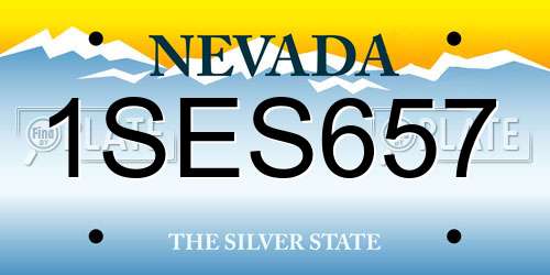 1SES657 Nevada License Plate