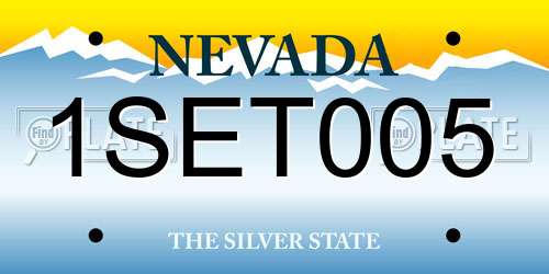 1SET005 Nevada License Plate