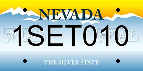 1SET010 Nevada License Plate