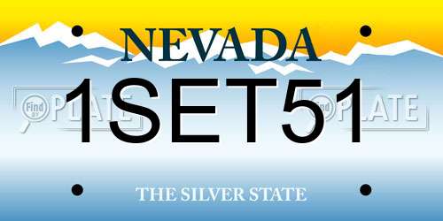 1SET51 Nevada License Plate