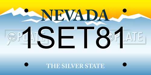 1SET81 Nevada License Plate